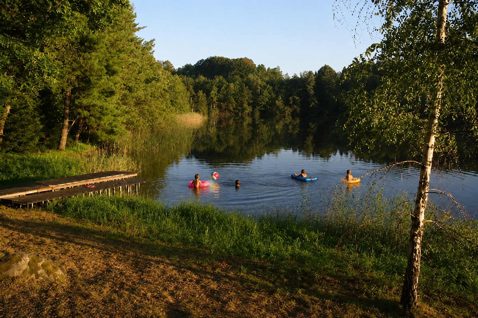 Baignade dans l'étang du Mont Gérard